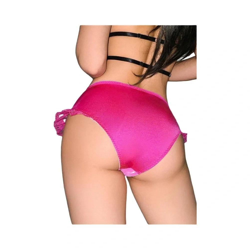 Pink Lace-Up High-Waisted Lingerie - Picture 9 of 12